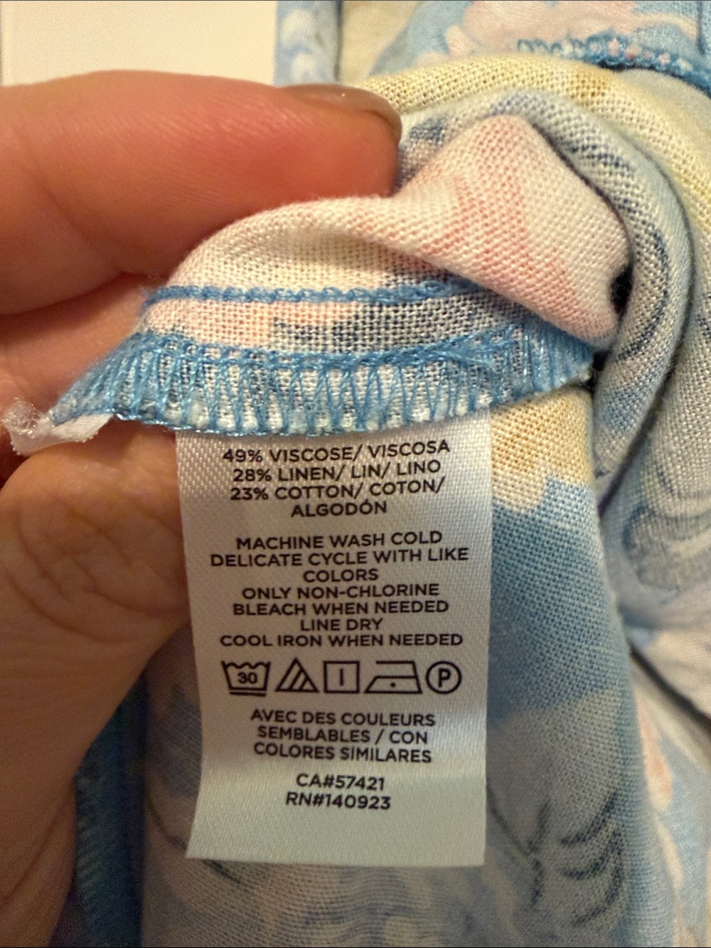 LOFT Linen and Cotton Blend Cottagecore Blue Floral Tiered Boho Maxi Skirt - Picture 3 of 10